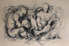 'gemEINSAM', 2003, charcoal on paper