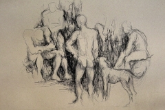 'GRUPPE', 2003, charcoal on paper