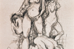 'VIVALAVULVA', 2003, charcoal on paper