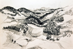 'SICHTFALL', 2003, charcoal on paper
