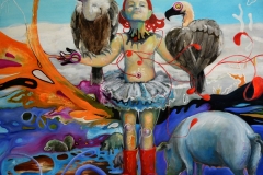 'BAUCHHIRNSCHWEBE', 2017, 80 cm x 100 cm, oil on canvas
