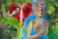 'BLIND NACH DEM LEBEN TASTEN', 2012, 100 cm x 100 cm, acrylic on canvas