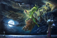 'DIE WILDE PERCHT', 2020, 70 cm x 100 cm, oil on canvas