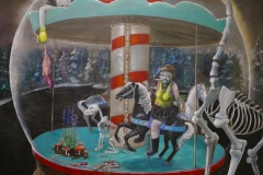 'MONDGÖTTIN - DIE SCHWARZE', 2018, 140 cm x 140 cm, oil on canvas