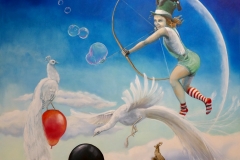 'MONDGÖTTIN - DIE WEIẞE', 2018, 140 cm x 140 cm, oil on canvas
