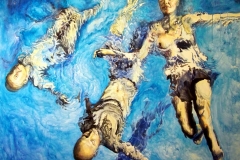'SCHWIMMSALABIM', 2005, 180 cm x 180 cm, watercolor and acrylic on canvas