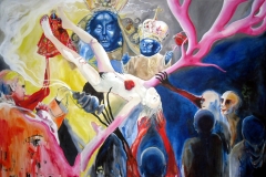 Melissa Wagner, painting, contemporary, Mutter, Kirche, das Kind, Mariella Mehr
