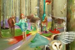 Wald, Eulen, Okapi, Melissa Wagner, Ölbild