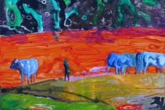 'WEIDWUND' , 2018, 20 cm x 30 cm, acrylic and oil on canvas