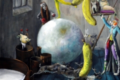 'JENSEITS DES TELLERRANDS', 2017, 80 cm x 80 cm, oil on canvas