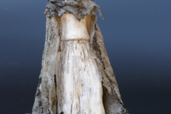 'ZITTAUER ASCHEWEIBCHEN', 2022, clay, textile, wax, ash and carbonized twigs, resin