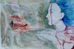 'VERBUNDSPUR', 2018, 42 cm x 56 cm, watercolor