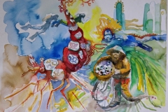 'AUGAPFELSAMMLER', watercolor