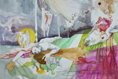 'DER WELT EIN SCHAFSREQUIEM', 2009, 42 cm x 56 cm, watercolor