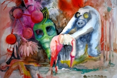 'H5N1', 2016, 46 cm x 55 cm, watercolor