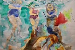 'KAMPF DEN WASSERFRESSERINNEN', 2008, 46 cm x 55 cm, watercolor