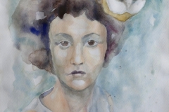 'MINERVA', 2021, 40cm x 30cm, watercolor