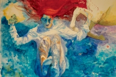 'SITZ HINTEN, SAGT DER FROSCHKÖNIG', 2010, 70 cm x 100 cm, watercolor