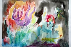 'UND DIE ENGEL FALLEN WIEDER', 2008, 24 cm x 32 cm, watercolor