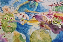 '...UND TAUCHE AB IN TRAUMBLASIGE UNIVERSEN', 2009, 42 cm x 56 cm, watercolor