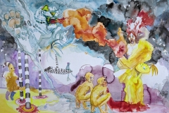 'VOM AUSBLUTEN EINES SOMMERS', 2009, 42 cm x 56 cm, watercolor