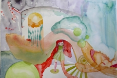 'WELTENSCHLUEPFERIN', 2024, 29,5cm x 42cm, watercolor