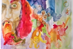 'WENN KRONOS' KINDER ELEFANTEN GEWESEN WÄREN', watercolor