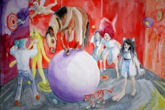 'ZEITGESELLINNEN', 2015, 42 cm x 56 cm, watercolor