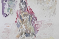 'WELT STÜRMT - I', 2022, 35cm x 27cm, watercolor